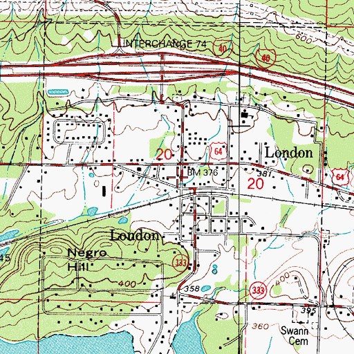 Topographic Map of London Police Department, AR