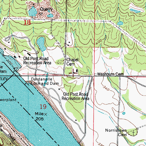 Topographic Map of Arkansas Game and Fish Commission Law Enforcement West Central Regional Office, AR