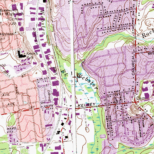 Topographic Map of Webster Brook, CT