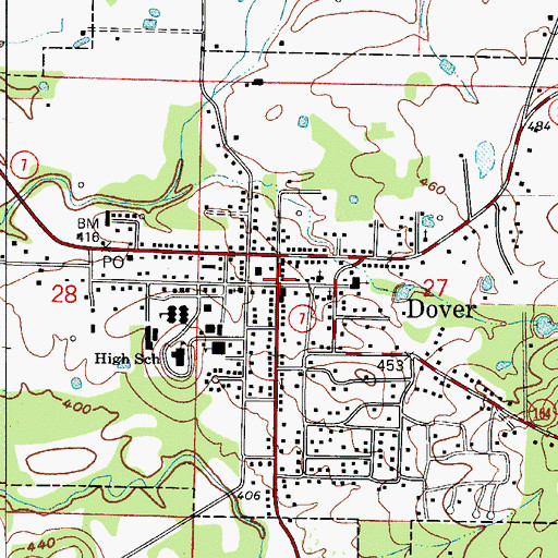 Topographic Map of Dover Police Department, AR