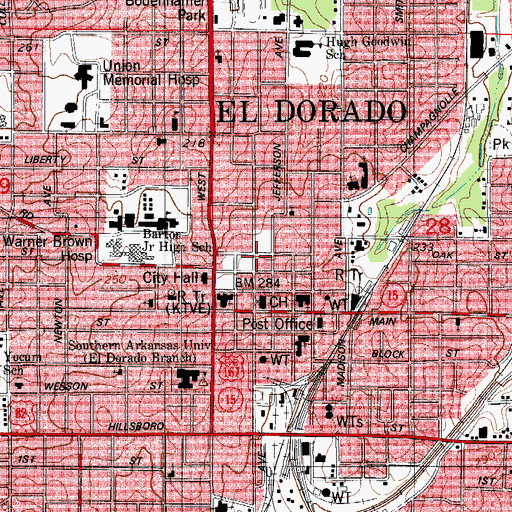 Topographic Map of Federal Bureau of Investigation El Dorado Office, AR