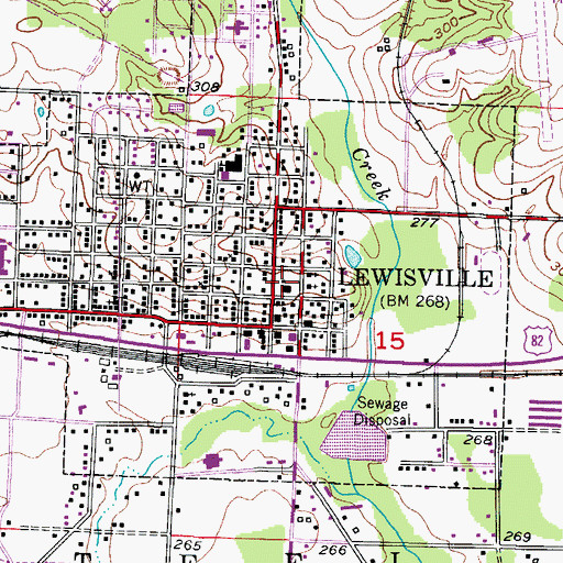Topographic Map of Lafayette County Sheriff's Office, AR