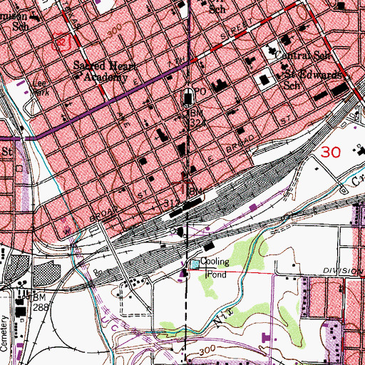 Topographic Map of Texarkana Police Department, TX