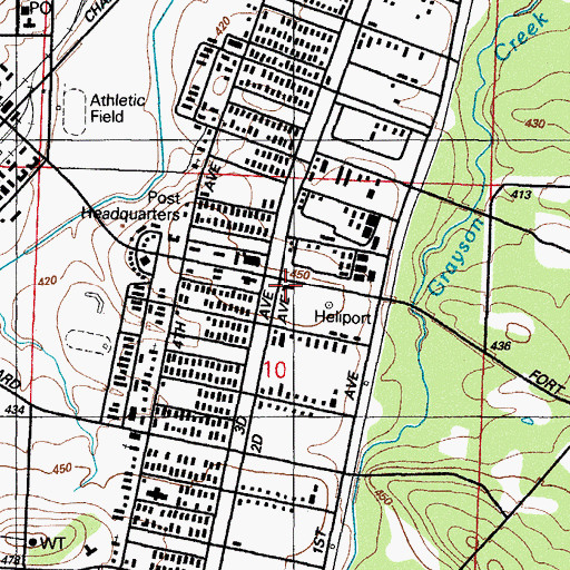 Topographic Map of Provost Marshal Office Fort Chaffee, AR