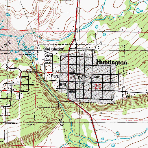 Topographic Map of Huntington Police Department, AR
