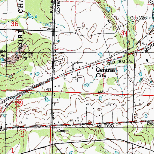 Topographic Map of Central City Police Department, AR