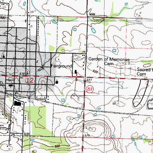 Topographic Map of Charleston Police Department, AR