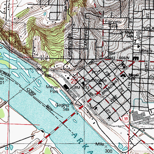 Topographic Map of Crawford County Sheriff's Office, AR