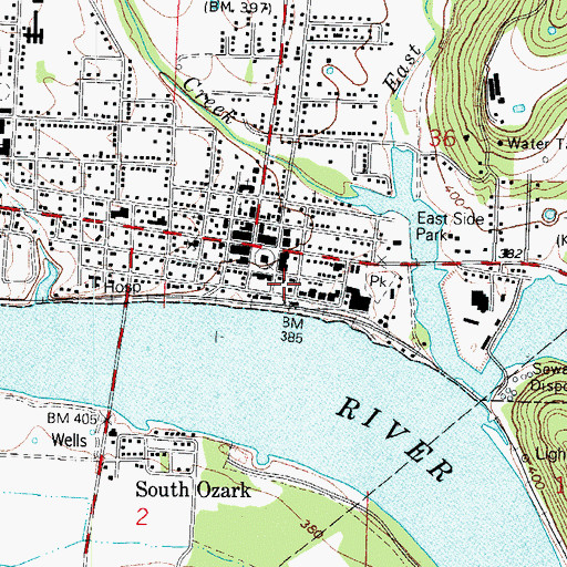 Topographic Map of Franklin County Sheriff's Office, AR