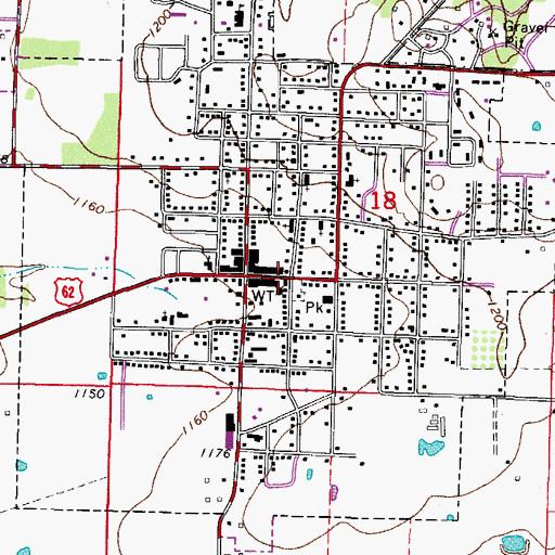 Topographic Map of Prarie Grove Police Department, AR