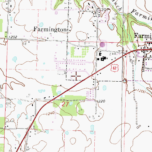Topographic Map of Farmington Police Department, AR