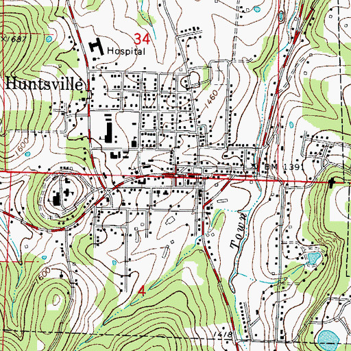 Topographic Map of Madison County Sheriff's Office, AR