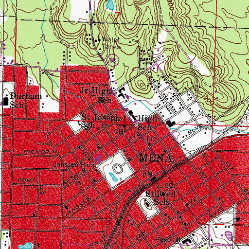 Topographic Map of 18th West Judicial District Drug Task Force, AR