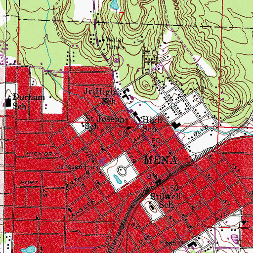 Topographic Map of Polk County Sheriff's Office, AR