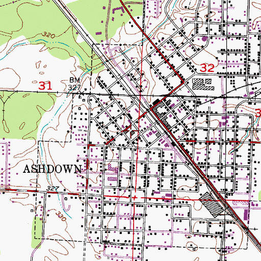 Topographic Map of Little River Sheriff's Office, AR