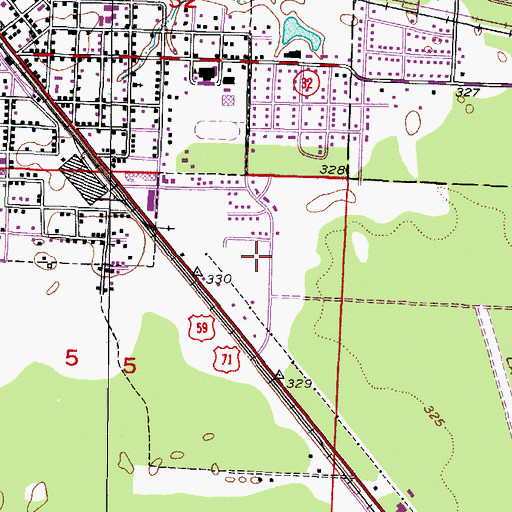 Topographic Map of Ashdown Police Department, AR