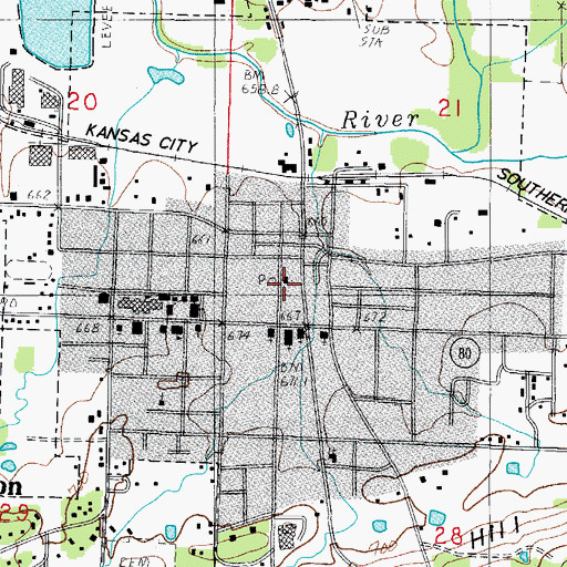 Topographic Map of Waldron Police Department, AR