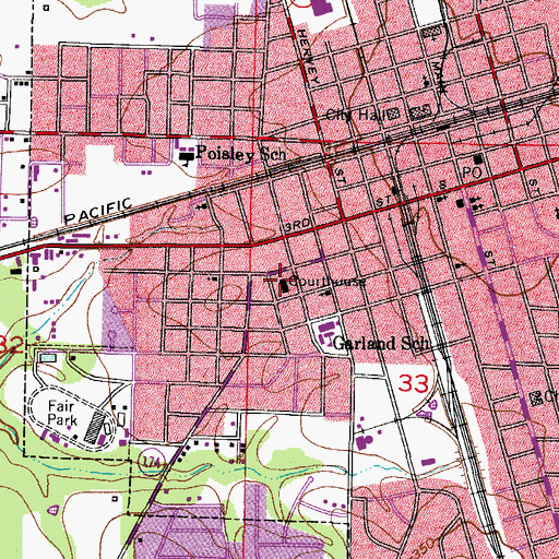 Topographic Map of Hope Police Department, AR