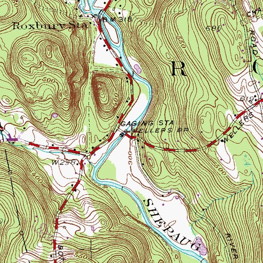 Topographic Map of Weller Brook, CT