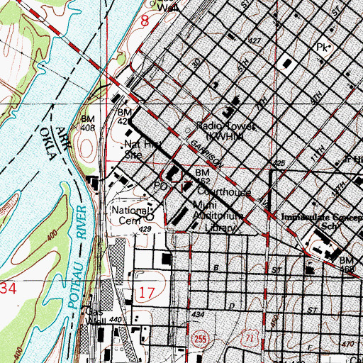 Topographic Map of 12th Judicial District Drug Task Force, AR