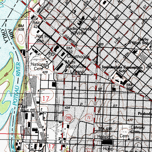 Topographic Map of Fort Smith Police Department, AR