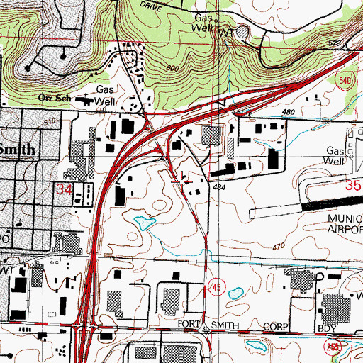 Topographic Map of Immigration Customs Enforcement, AR