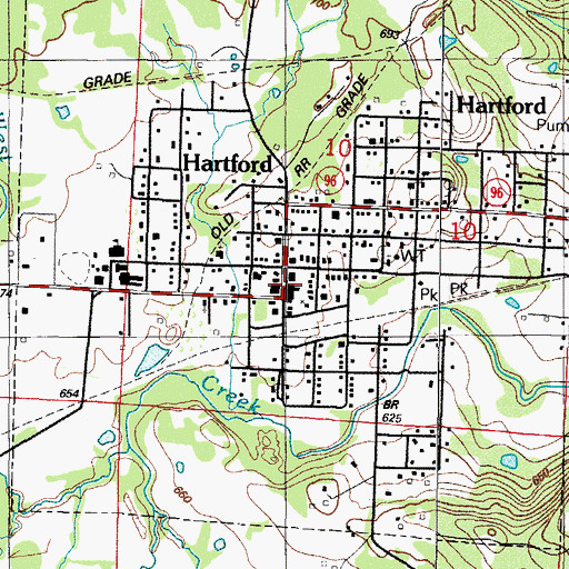 Topographic Map of Hartford Police Department, AR