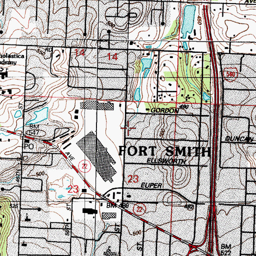 Topographic Map of Federal Bureau of Investigation, AR
