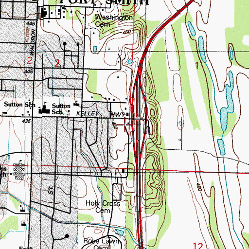 Topographic Map of Arkansas State Police Troop H, AR