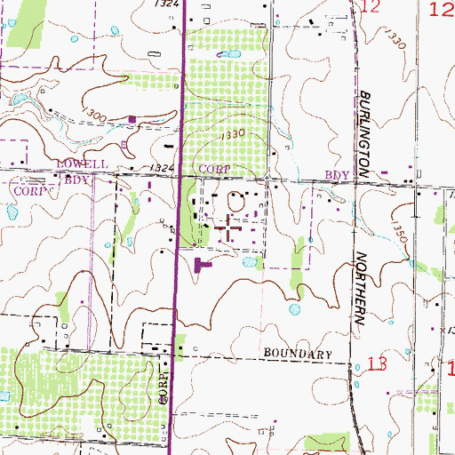 Topographic Map of Bethel Heights Police Department, AR