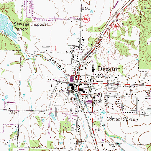 Topographic Map of Decatur Police Department, AR