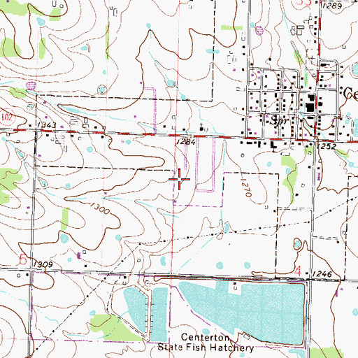 Topographic Map of Centerton Police Department, AR