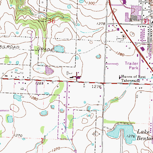 Topographic Map of Benton County Sheriff's Office, AR