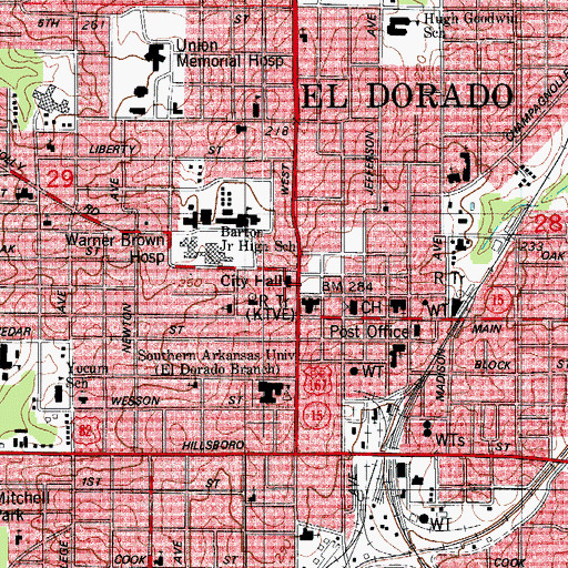Topographic Map of El Dorado Fire Department Advanced Life Support, AR