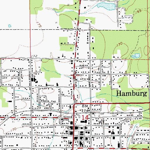 Topographic Map of Southark Emergency Medical Services, AR