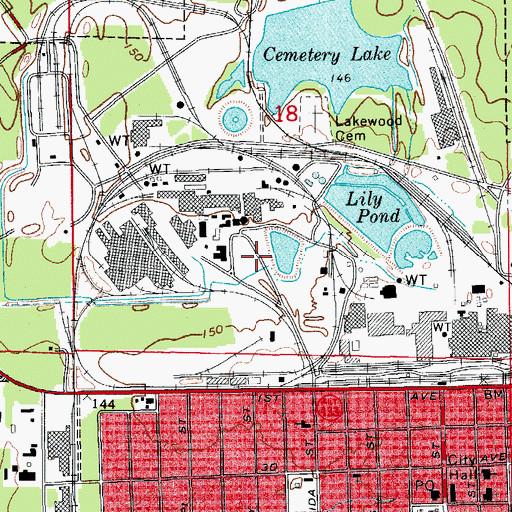 Topographic Map of Georgia Pacific Crossett Mill (Ambulance Services), AR