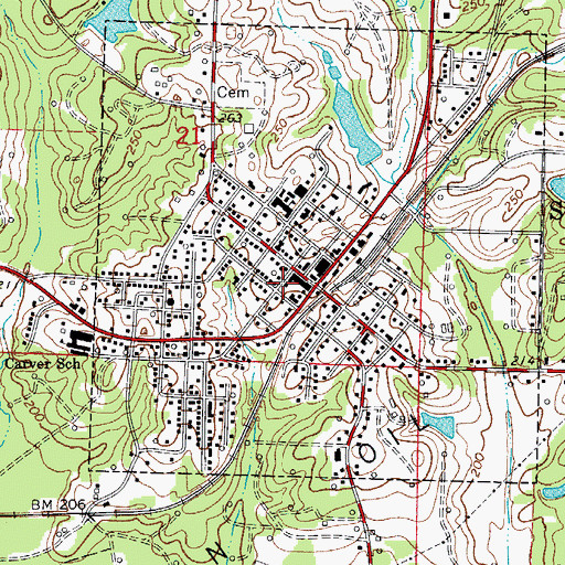 Topographic Map of Stephens Ambulance, AR
