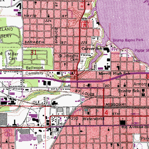 Topographic Map of Emergency Ambulance Service, AR