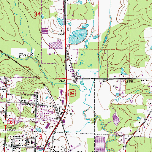 Topographic Map of Metropolitan Emergency Medical Service Sheridan, AR