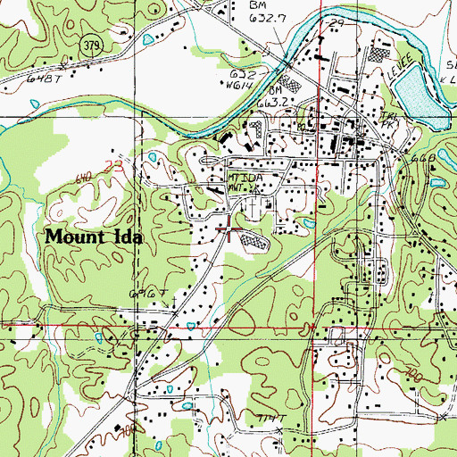 Topographic Map of Southwest Emergency Medical Service Mount Ida, AR