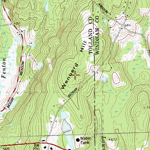 Topographic Map of Wenberg Hill, CT