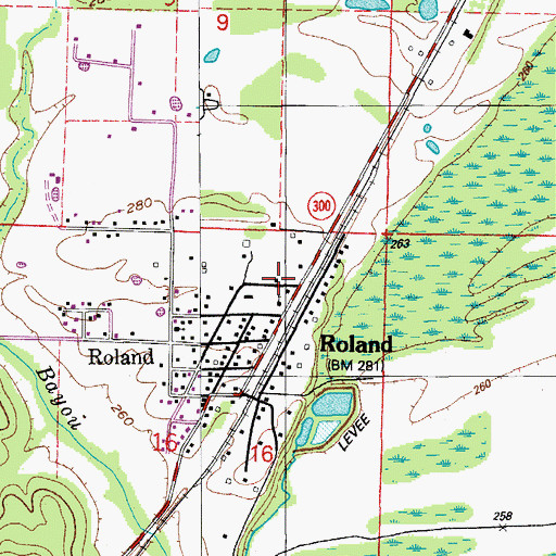 Topographic Map of Lake Maumelle Fire Department, AR