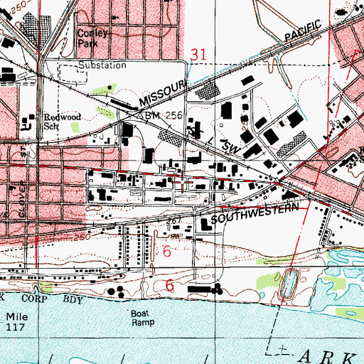 Topographic Map of North Little Rock Advanced Life Support Rescue, AR