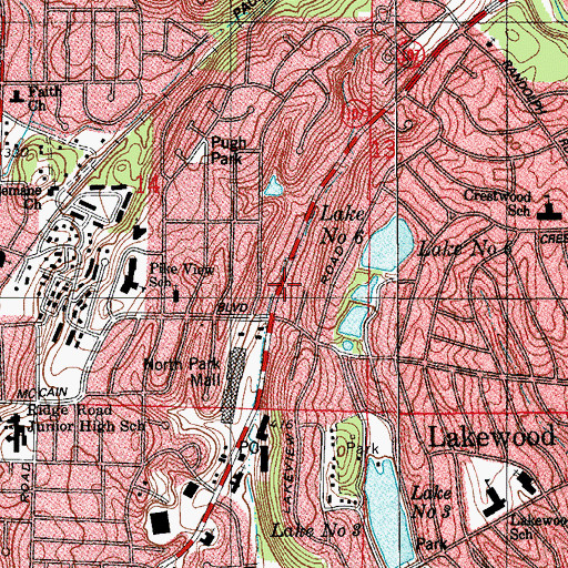 Topographic Map of Metropolitan Emergency Medical Service Little Rock Station 9, AR