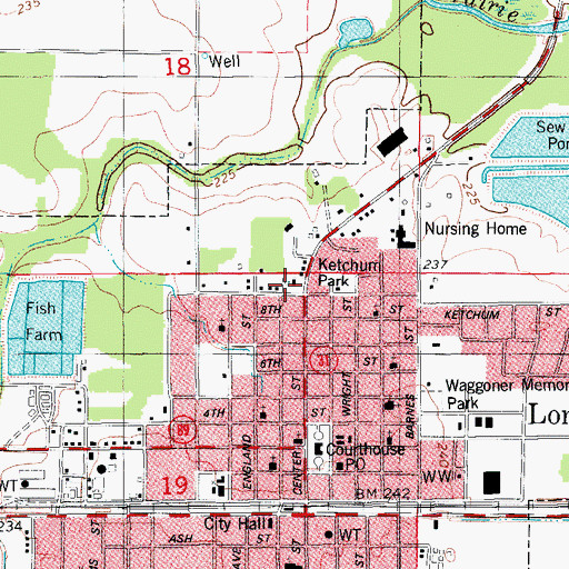 Topographic Map of Metropolitan Emergency Medical Service - Lonoke, AR