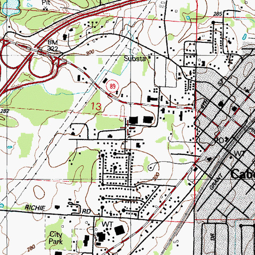 Topographic Map of Metropolitan Emergency Medical Service Cabot, AR