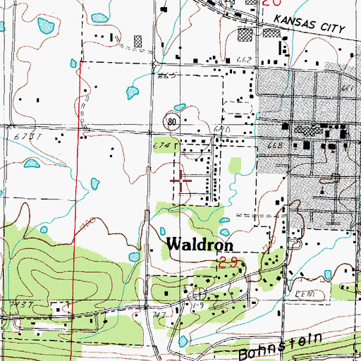Topographic Map of Southwest Emergency Medical Service Waldron, AR