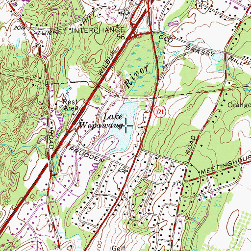 Topographic Map of Lake Wepawaug, CT