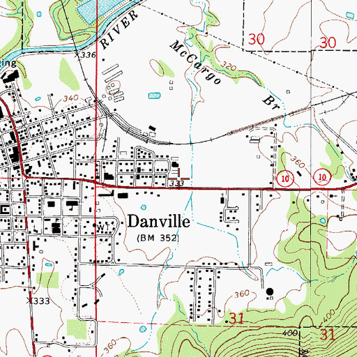 Topographic Map of Yell County Emergency Medical Services, AR