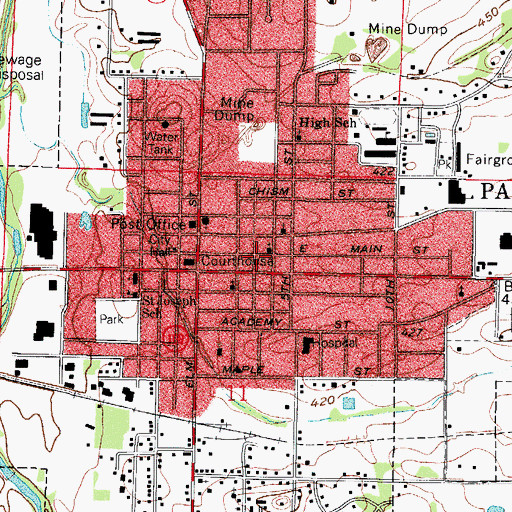 Topographic Map of Logan County Emergency Medical Service, AR